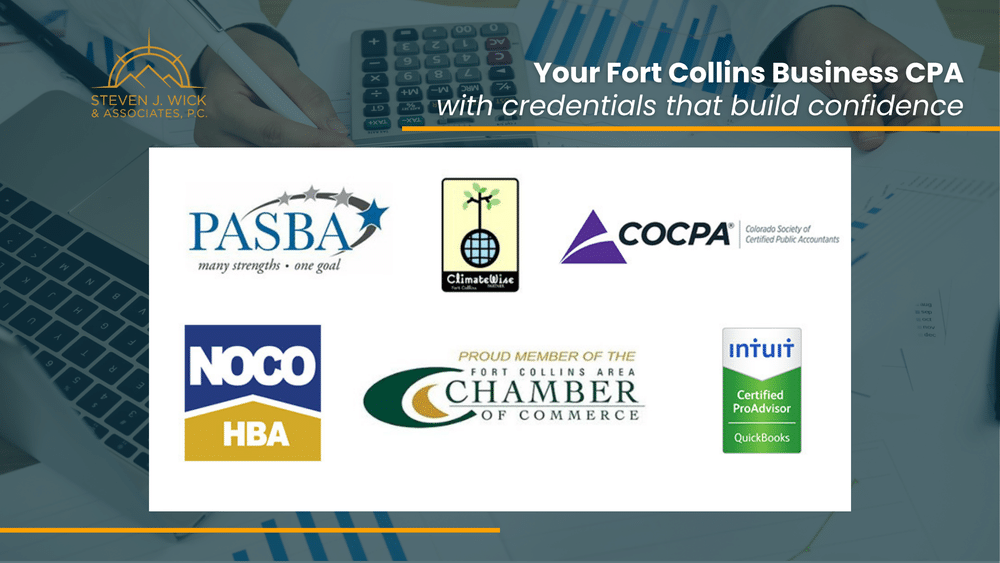 Professional credentials and affiliations of SJ Wick CPA, a Fort Collins business CPA firm